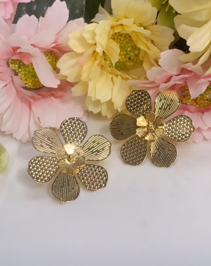 Maxi Flower Bronce Earrings