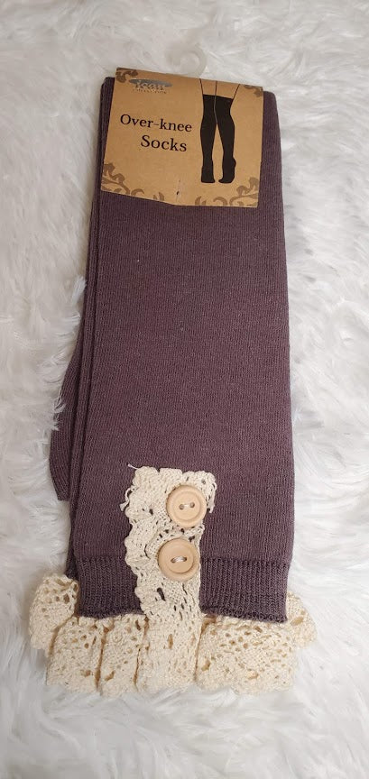 106. Over - Knee Socks (Brown)