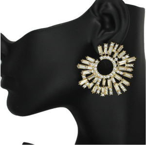 Rhinestone Gold Earrings