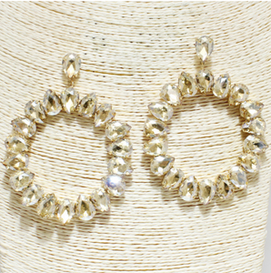 Gold Oversized Rhinestone Earrings