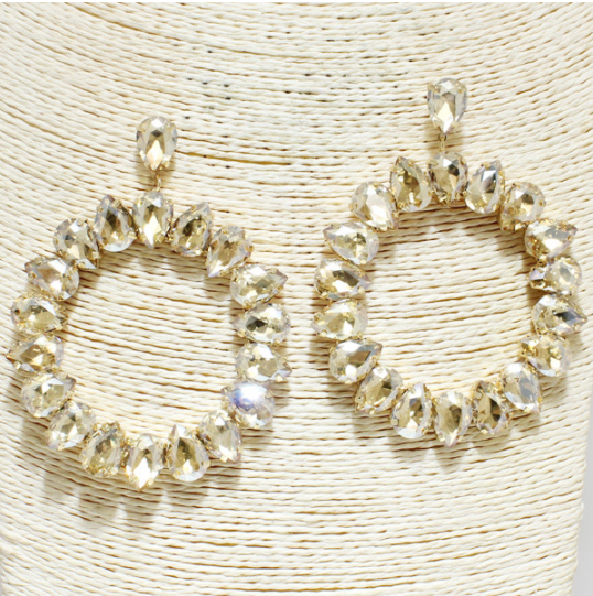 Gold Oversized Rhinestone Earrings