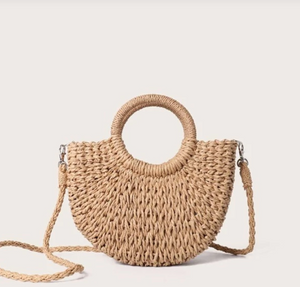 Khaki Straw Bag