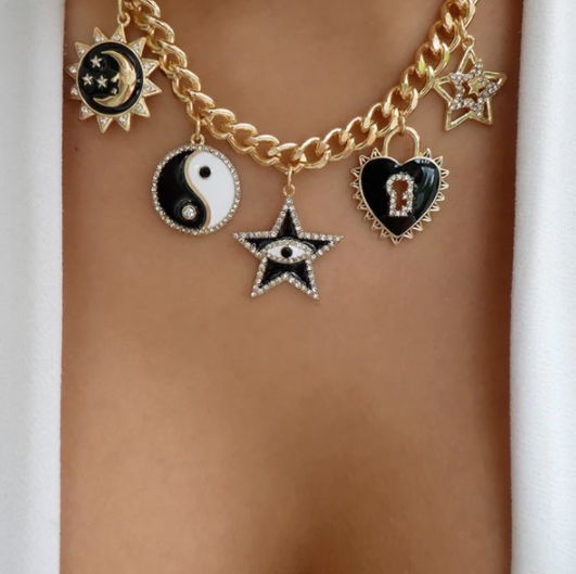 Black Charms Evil Eye Necklace