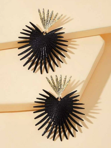 Rossana Gold and Black Spikes Earrings