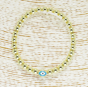 Stainless Steel Gold Evil Eye Bracelet