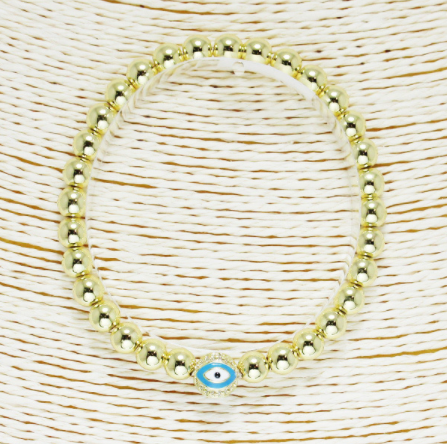 Stainless Steel Gold Evil Eye Bracelet