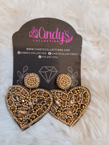 Handmade Gold Heart Earrings