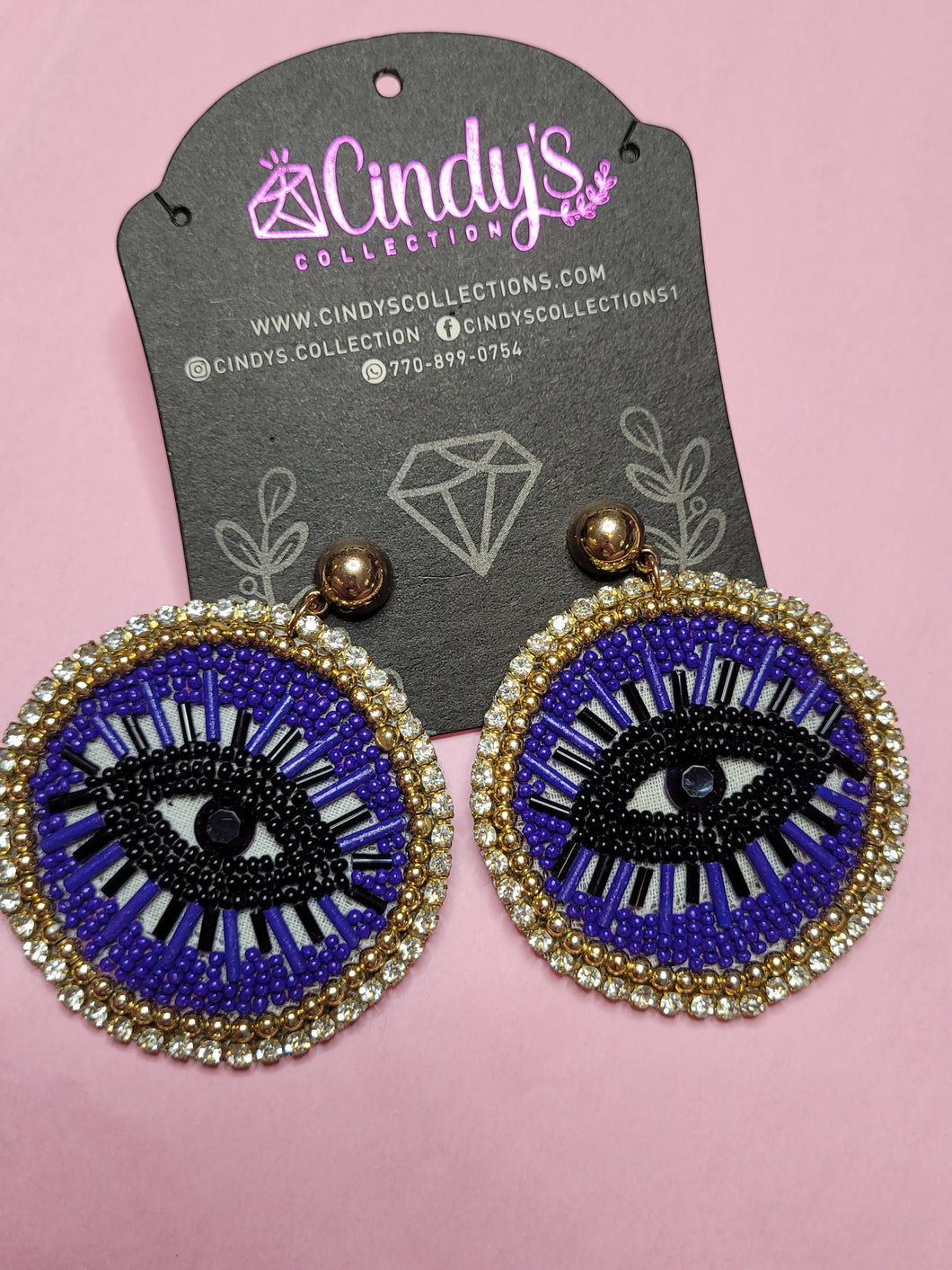 Blue Handmade Evil Eye Earrings