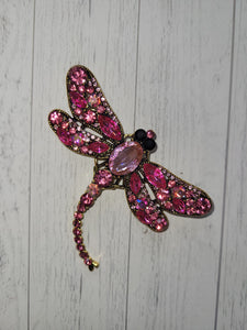 Hot Pink Libelula Broche