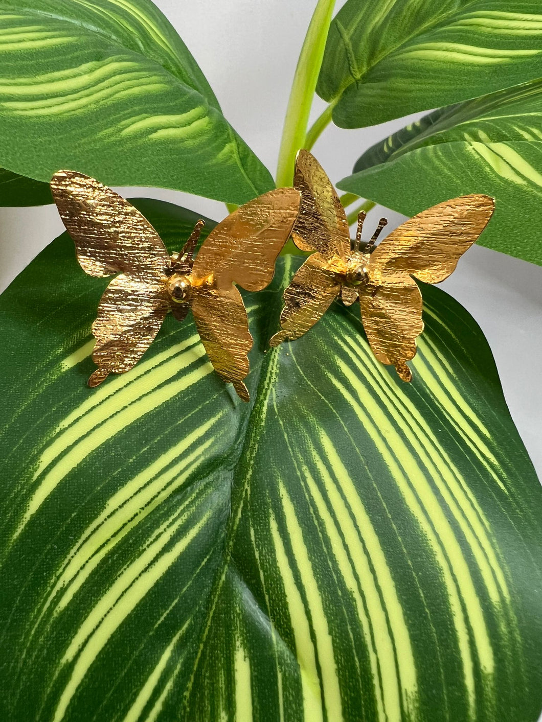 Bronce Mariposas Aretes