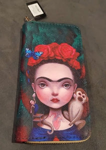 Green Frida Kahlo Wallet