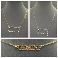 Cargar imagen en el visor de la galería, Zodiac Sign Constellation Chain Necklace with Clear Stones
