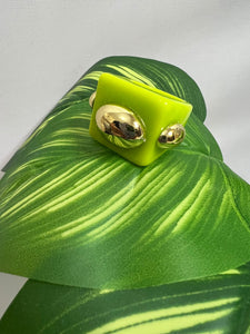 Chunky Lime Resin Ring