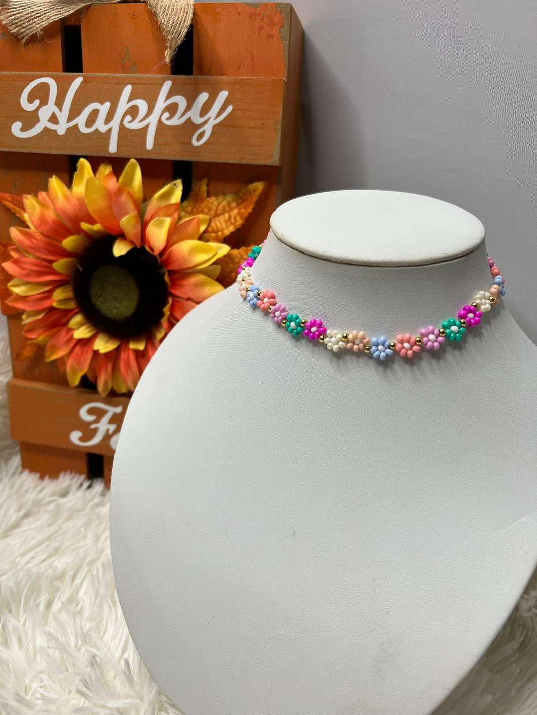 Multicolor Choker hecho a mano (Flowers)