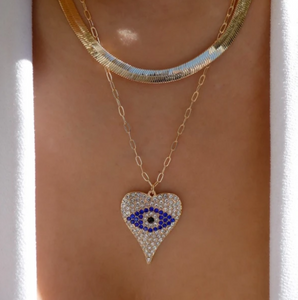 Evil Eye Heart Necklace