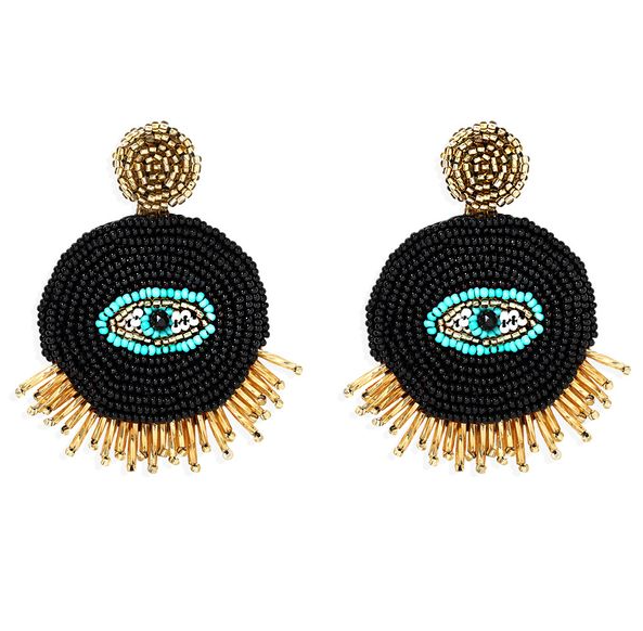 EVIL EYE HANDMADE TASSEL EARRINGS