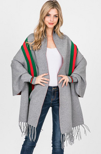 GREY FASHION PONCHO