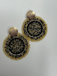 HandMade Colombia Black and Gold Earrings