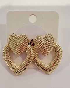 Gold Heart Earrings