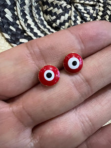 Aretes en Acero Inoxidable Red Evil Eye