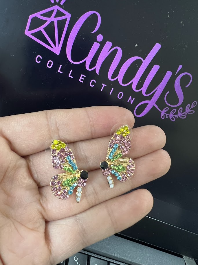 Rhinestone Butterfly Earrings