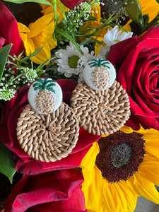 Pineapple Handmade Wood Earrings