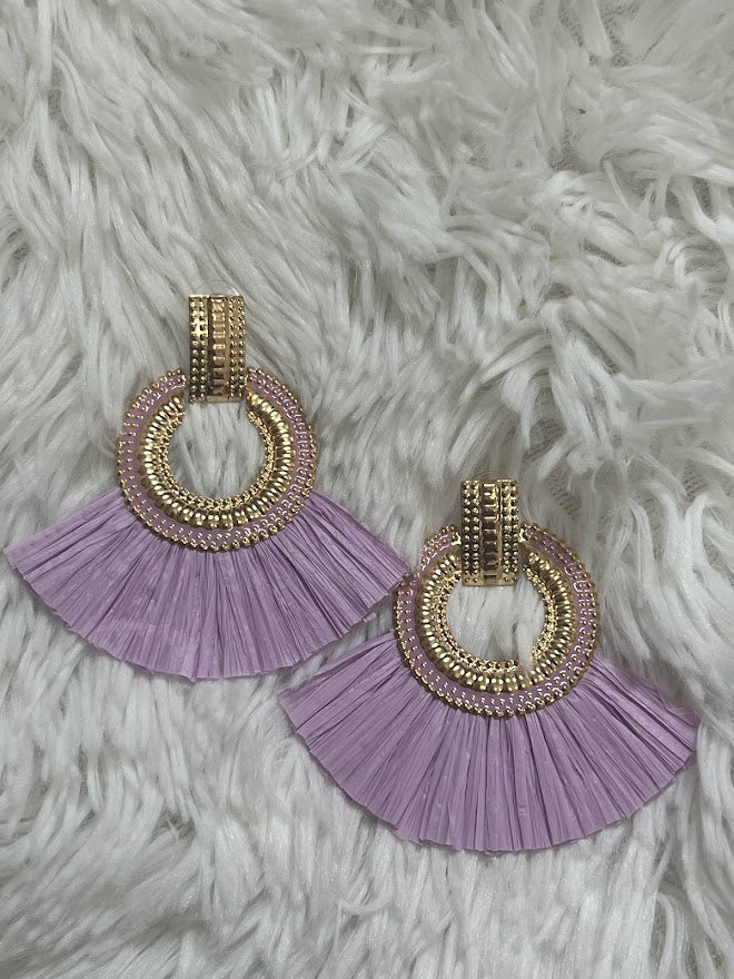 Lila Handmade Tassel Earrings