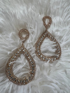 Maxi Gold Rhinestone Earrings