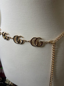 Gold Inspired Fashion Dangle Metal Chain Belt