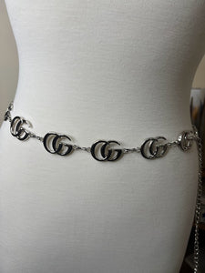 Silver Inspired Fashion Dangle Metal Chain Belt