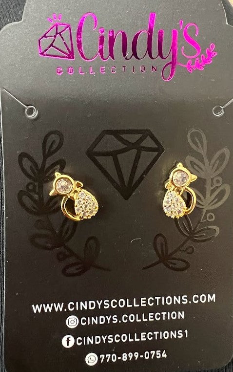 18K Gold Plated Cat Lovers Earrings