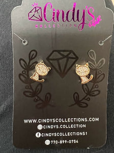 18K Gold Plated Cat Lovers Earrings Model 2