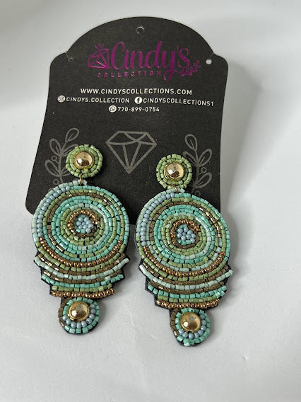 Hechos a mano Menta Aretes