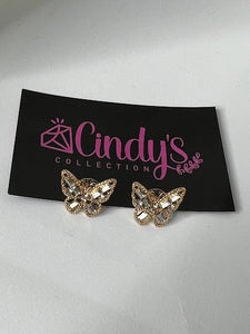 Butterfly Rhinestone Studs