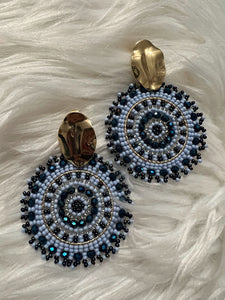 Mary Blue Crystal Handmade Earrings