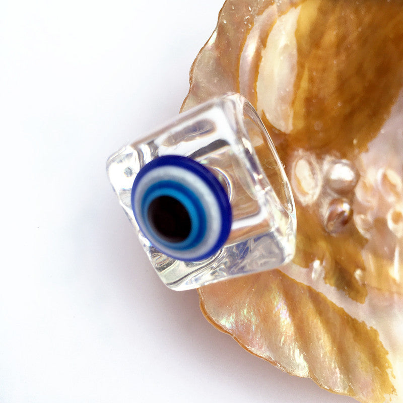 Resin Clear Evil Eye Ring