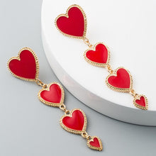 Load image into Gallery viewer, Red Earrings (4 Hearts)
