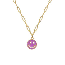 Cargar imagen en el visor de la galería, Cuban Chain (Acero Inoxidable) Happy Face Necklace
