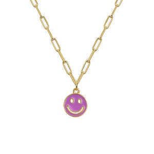 Cuban Chain (Acero Inoxidable) Happy Face Necklace