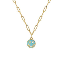 Load image into Gallery viewer, Cuban Chain (Acero Inoxidable) Happy Face Necklace
