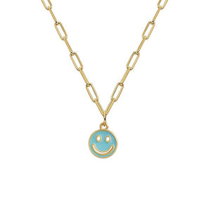 Cuban Chain (Acero Inoxidable) Happy Face Necklace