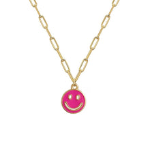 Cargar imagen en el visor de la galería, Cuban Chain (Acero Inoxidable) Happy Face Necklace
