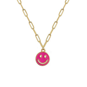 Cuban Chain (Acero Inoxidable) Happy Face Necklace