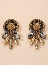 Load image into Gallery viewer, Gold Small Rhinestone Earrings
