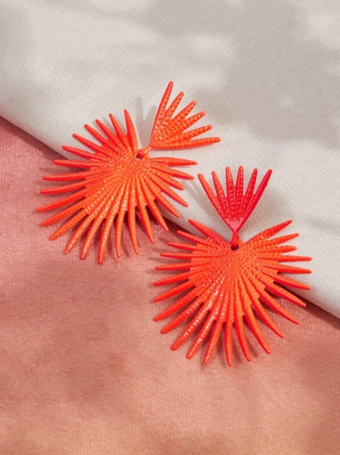 Rossana Orange Metalic Earrings