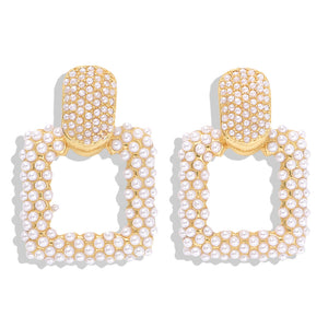 Glam Diamond Pearl Earrings