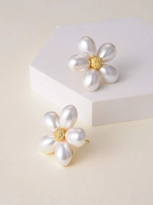 14K Gold Plated Flower Earrings