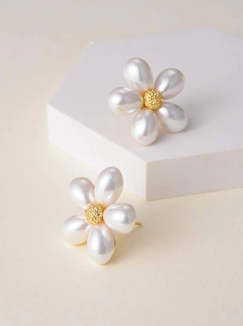 14K Gold Plated Flower Earrings