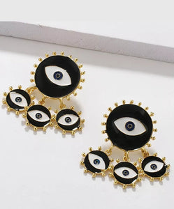 Black Evil Eye Earrings