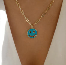 Load image into Gallery viewer, Cuban Chain (Acero Inoxidable) Happy Face Necklace
